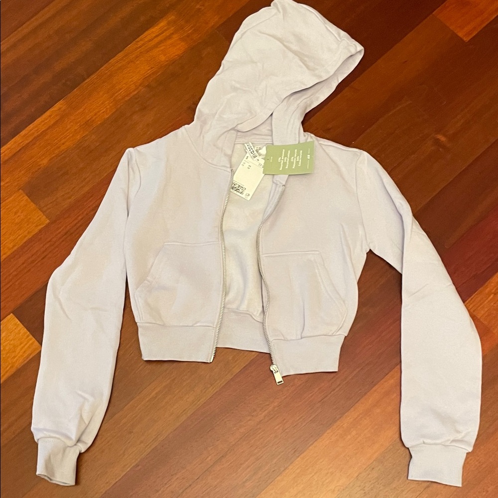 H&M Light Purple Cropped Hoodie